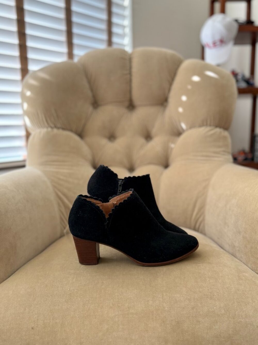 Auth JACK ROGERS Iconic Marianne Black Genuine Suede Leather Ankle Boots - Picture 3 of 6